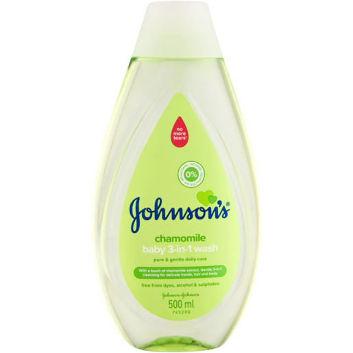Johnson's Chamomile Baby Liquid Soap 3-In-1 Wash 500ml