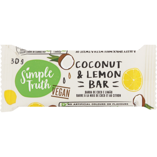 Simple Truth Vegan Coconut & Lemon Bar 30g
