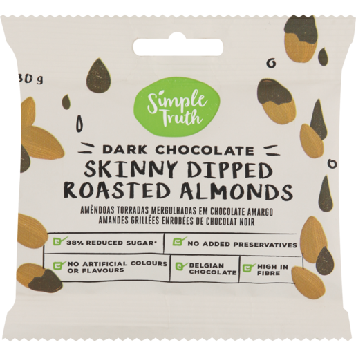 Simple Truth Dark Chocolate Skinny Dipped Roasted Almonds 30g