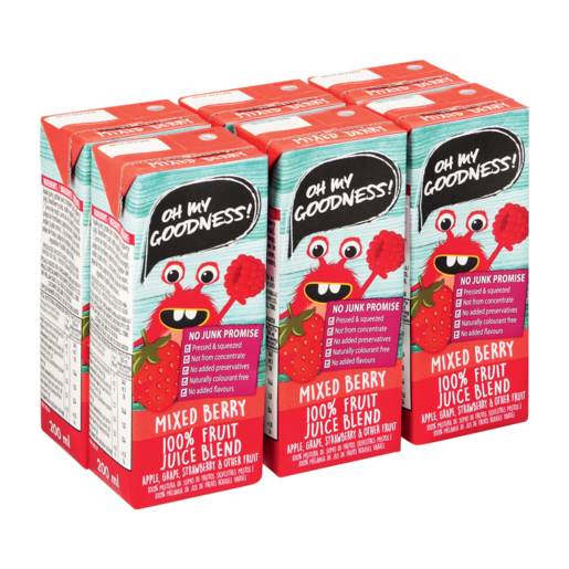 Oh My Goodness! 100% Mixed Berry Fruit Juice Blend Box 6 x 200ml