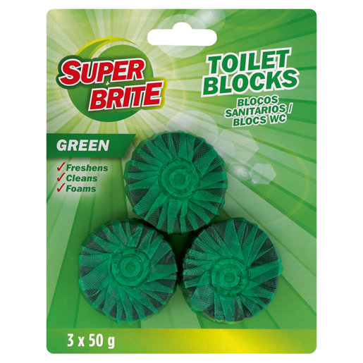 Super Brite Green Toilet Block 3 x 50g