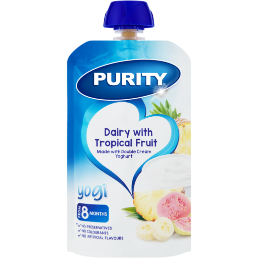 PURITY Dairy With Tropical Fruit Yogi Puree 8 Months+ 110ml