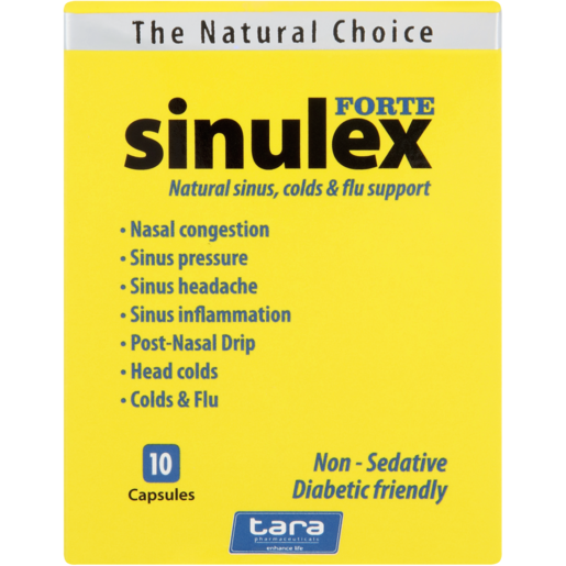  Sinulex Natural Sinus, Colds & Flu Support Capsules 10 Pack