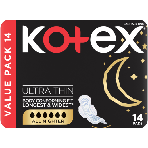 Kotex All Nighter Ultra Sanitary Pads Value Pack 14 Pack