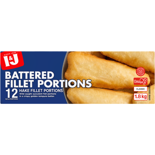 I&J Frozen Battered Hake Fillet Portions 1.8kg, Frozen Battered Fish, Frozen Fish & Seafood, Frozen Food, Food