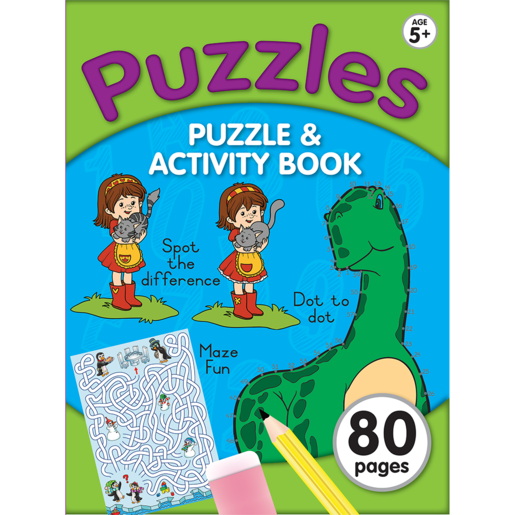 Educational Workbook Puzzles 80 Page