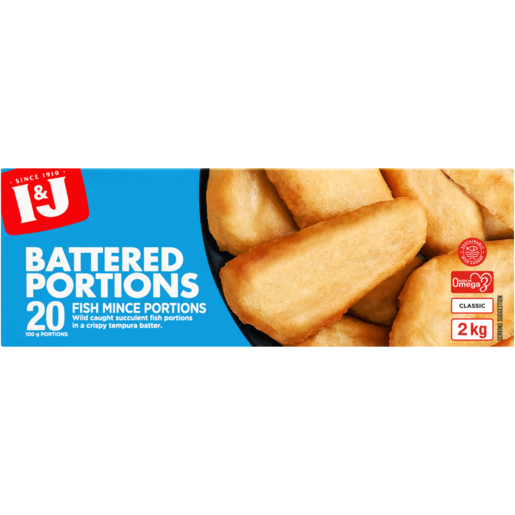 I&J Frozen Battered Fish Mince Portions 2kg