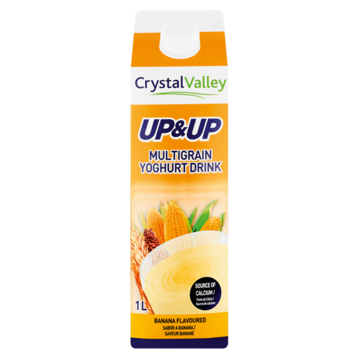Crystal Valley Up & Up Banana Flavoured Multigrain Yoghurt Drink 1L