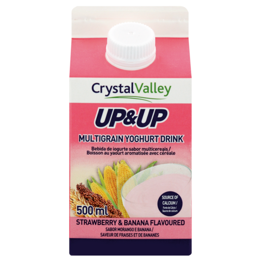Crystal Valley Up & Up Strawberry & Banana Flavoured Multigrain Yoghurt Drink 500ml