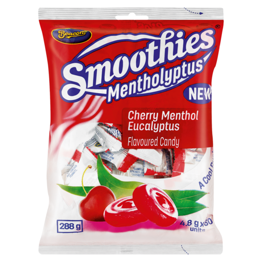 Smoothies Mentholyptus Cherry Menthol Eucalyptus Flavoured Candy 60 Pack 288g