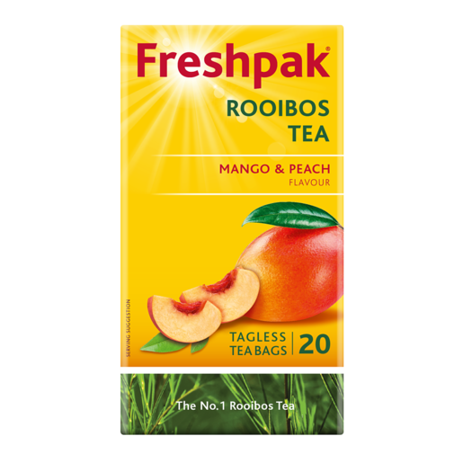 Freshpak Mango & Peach Flavoured Rooibos Tagless Teabags 20 Pack