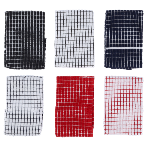 Essentials Terry Kitchen Cloths 38x58cm 8 Pack (Colour May Vary)