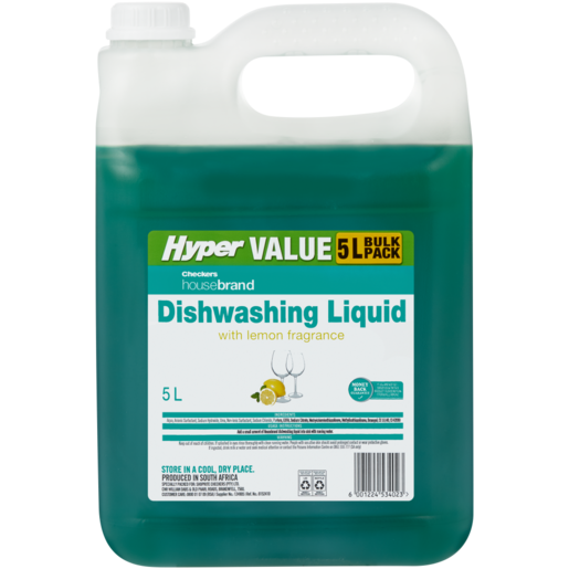 Checkers Housebrand Dishwashing Liquid With Lemon Fragrance 5L
