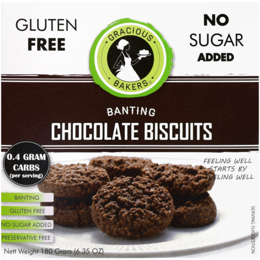 Gracious Bakers Banting Chocolate Biscuits 180g