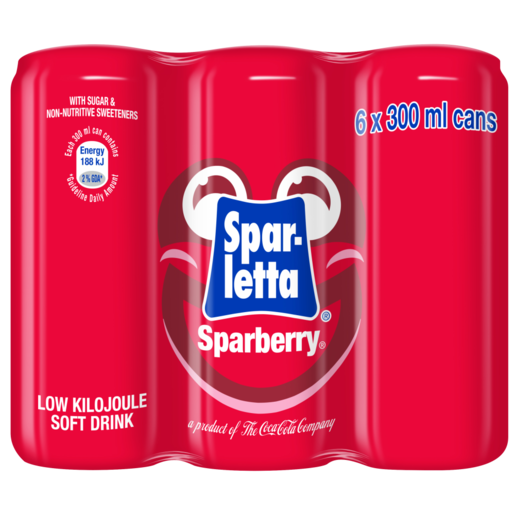 Spar-Letta Sparberry Soft Drink Cans 6 x 300ml