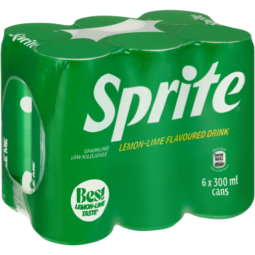Sprite Lemon & Lime Flavoured Soft Drink Cans 6 x 300ml