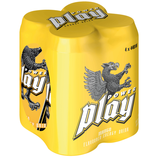 Power Play Mango Flavoured Energy Drink Cans 4 x 440ml