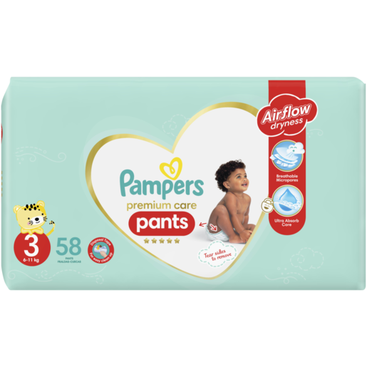Pampers Premium Care Size 3 6-11kg Pants 56 Pack