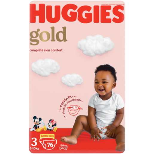 Huggies Gold Jumbo Size 3 Diapers 76 Pack