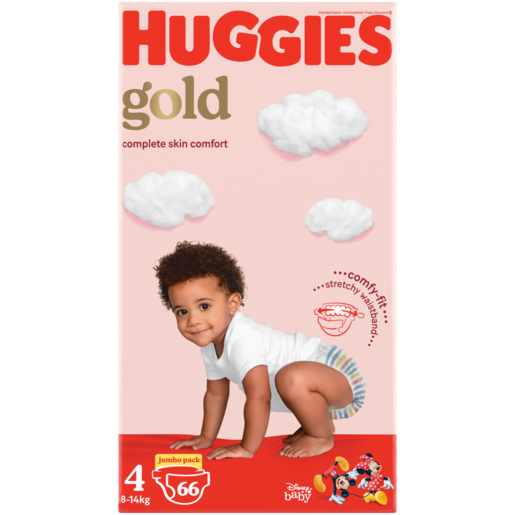 Huggies Gold Jumbo Size 4 Diapers 66 Pack