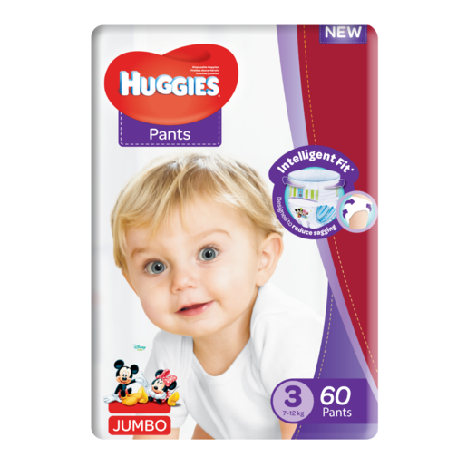 Huggies Size 3 Jumbo Diaper Pants 60 Pack