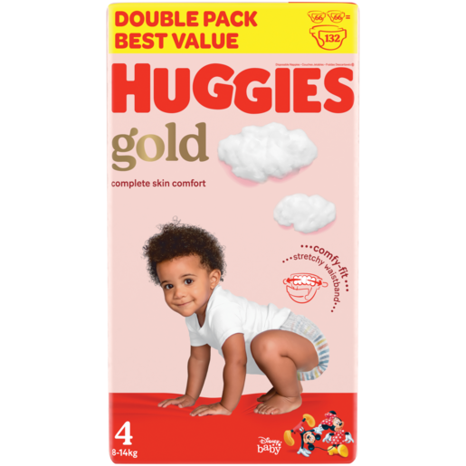 Huggies Gold Size 4 Nappies 132 Pack
