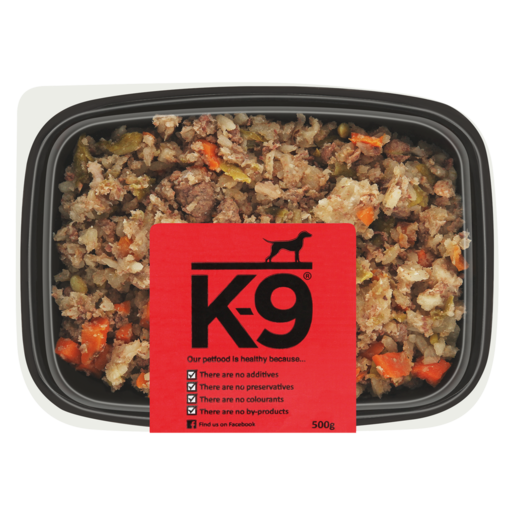 K-9 Beef Frozen Wet Dog Food 500g