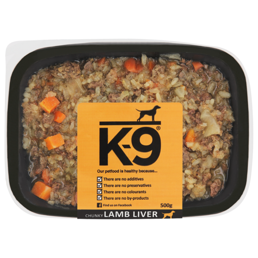 K-9 Chunky Lamb Liver Dog Food 500g