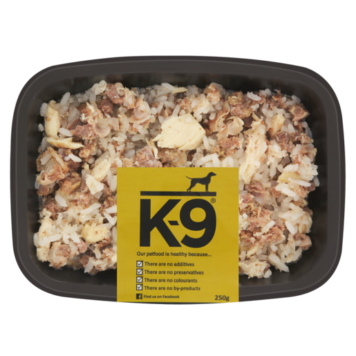 K-9 Frozen Chicken & Rice Pet Food 250g