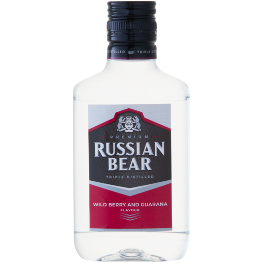 Russian Bear Wild Berry & Guarana Flavoured Triple Distilled Vodka Bottle 200ml