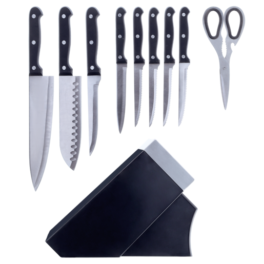 Homemax Power Chef Self Sharpening Knife Set Black