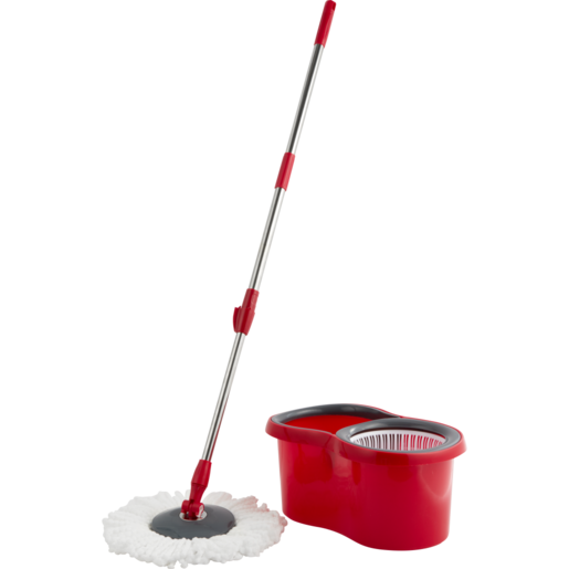 ADDIS Spinna Red Intelligent Cleaning Mop With Bucket