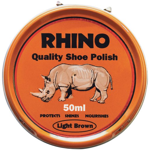 Rhino Light Brown Shoe Polish Tin 50ml