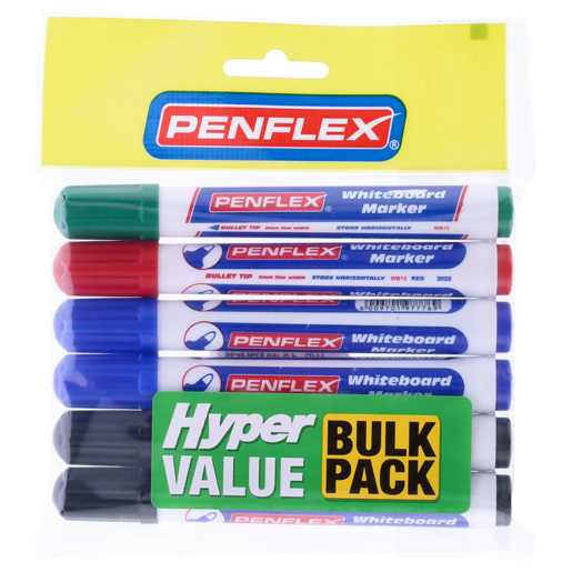 Penflex White Board Markers 6 Pack (Assorted Item - Supplied At Random)