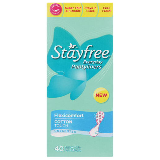 Stayfree Unscented Flexicomfort Pantyliners 40 Pack