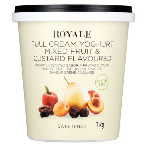 Royale Mixed Fruit & Custard Flavoured Full Cream Yoghurt 1kg