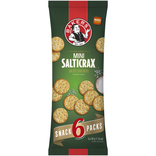 Bakers Mini Salticrax Salted Crackers 6 x 33g