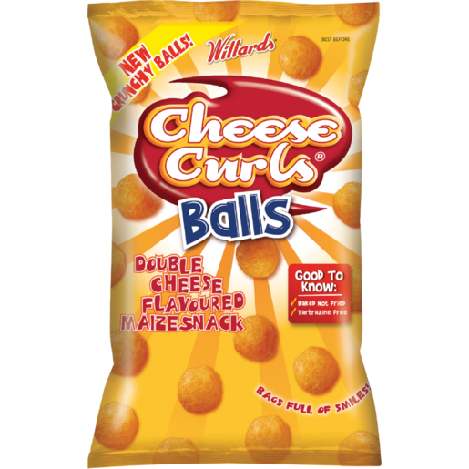 Cheese Curls Balls Double Cheese Flavoured Maize Snack 100g