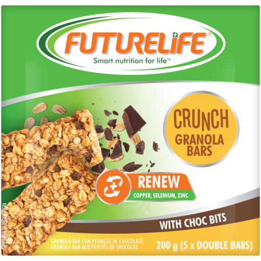Futurelife Renew Crunch With Choc Bits Granola Bars 5 x 40g