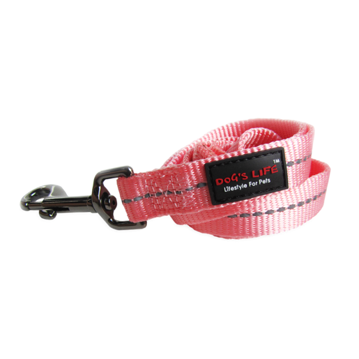 Dog's Life Pink Supersoft Reflective Webbing Lead (Small)