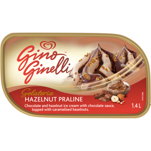 Ola Gino Ginelli Hazelnut Praline Flavoured Ice Cream With Chocolate Sauce 1.4L