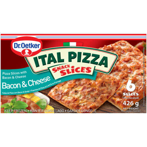 Dr. Oetker Frozen Ital Pizza Snack Slices Bacon & Cheese Pizza Slices 6 x 71g