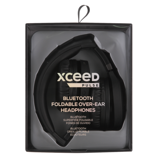Xceed Black Foldable Over-Ear Bluetooth Headphones