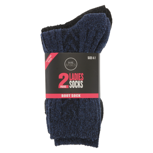 Bare Basics Ladies Size 4-7 Winter Socks 2 Pack