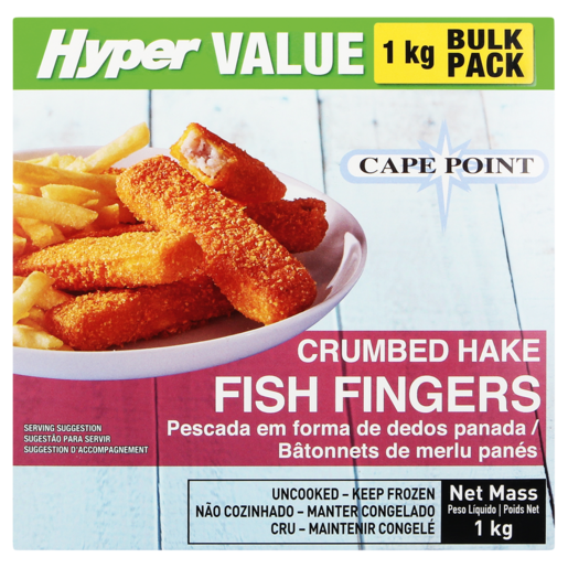 Cape Point Frozen Crumbed Hake Fish Fingers 1kg
