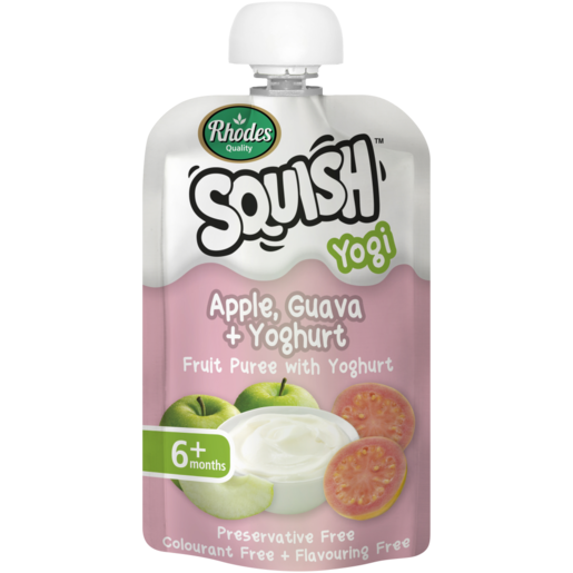 Rhodes Quality Squish Apple, Guava & Yoghurt Puree 6 Months+ Pouch 110ml