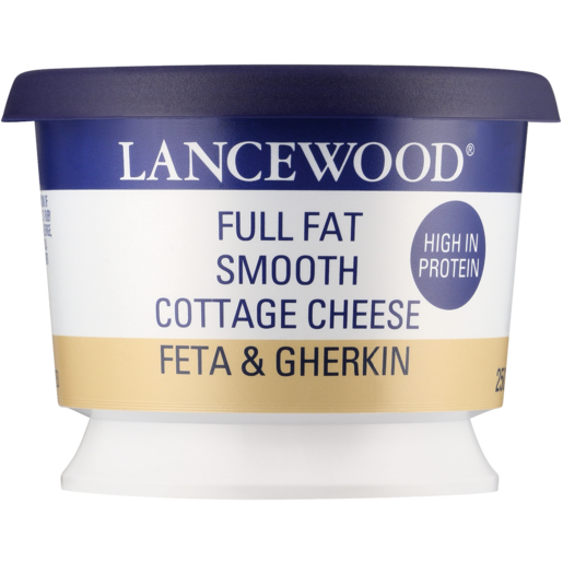 Lancewood Full Fat Feta Gherkin Smooth Cottage Cheese 250g