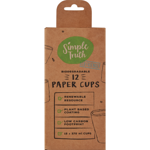Simple Truth Eco-Friendly Biodegradable Paper Cups 12 Pack
