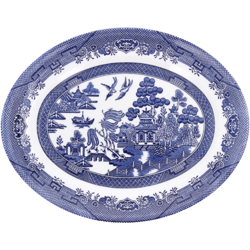 Blue Willow Oval Platter 31cm (Assorted Item - Supplied At Random)
