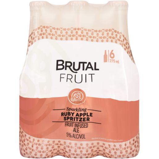 Brutal Fruit Ruby Apple Spritzer Bottles 6 x 275ml 